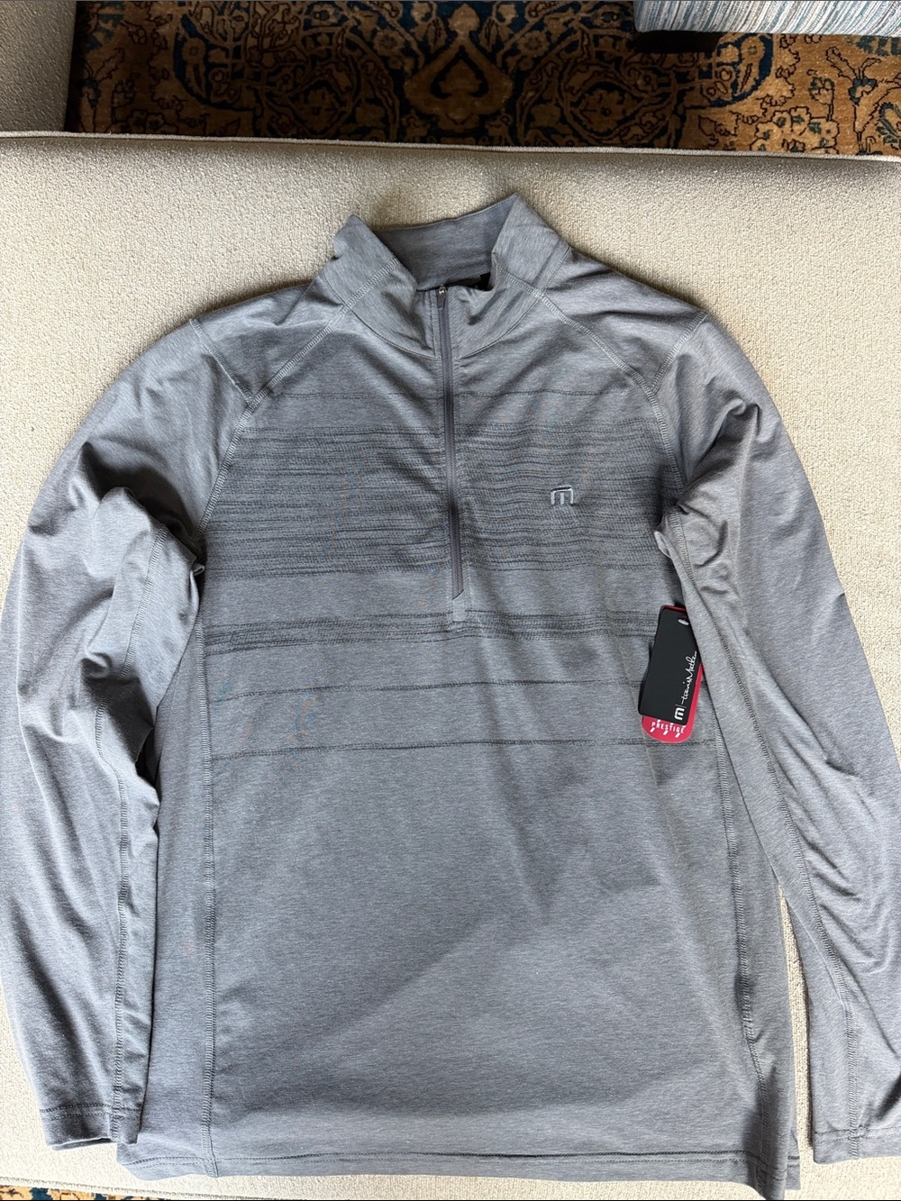 Travis Mathew Gray Quarter-Zip Performance Pullover